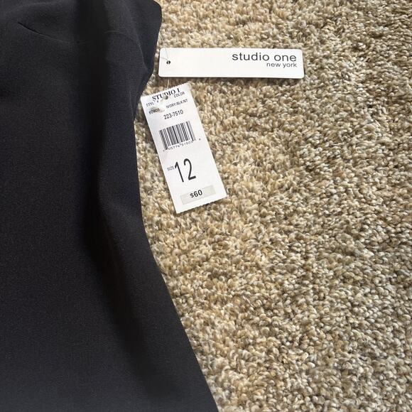 Studio One Dress Ivory/Black/Burnt Sienna Sleeveless Size 12 - Picture 2 of 11